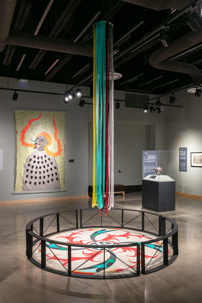 Photo of large art installation in the Longmont Museum's flex gallery space.